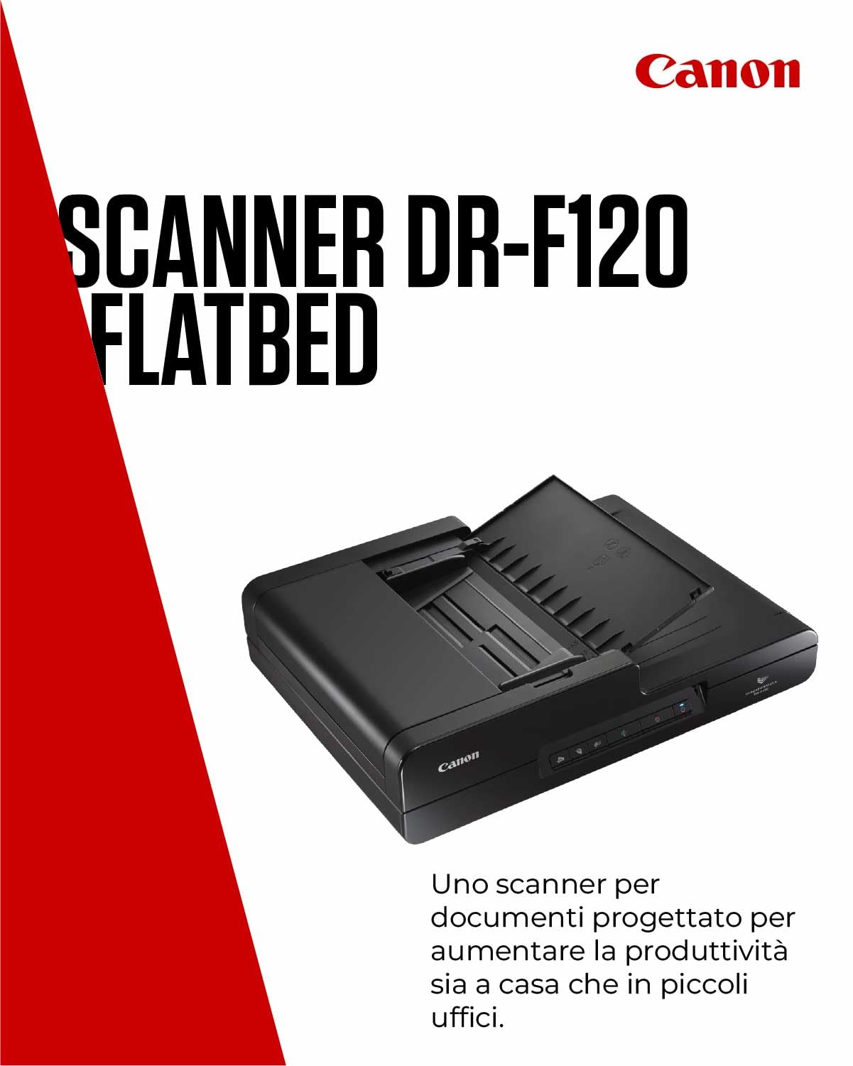 Canon Scanner per Documenti Piatto imageFORMULA DR-F120 | Scanner Fronte-Retro con USB per Casa e Ufficio | Fino a 20 Pagine al Minuto | Alimentatore Automatico da 50 Fogli | Software CaptureOnTouch
