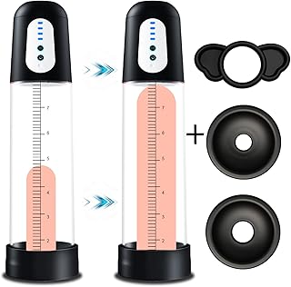 Electric Penis Pump with 4 Suction Intensities Penis Pump,Rechargeable Automatic Vacuum Penis Enlargement Extend Pump,for Men Enlargement Pump 11.5" Black