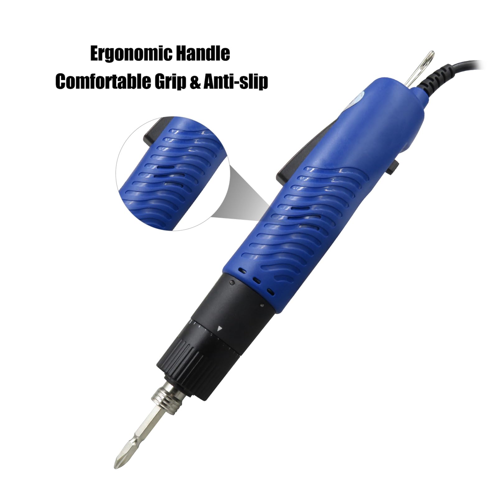 HUIOP Cacciavite elettrico AC 220V Cacciavite elettrico con cavo portatile Coppia regolabile 1/4 di pollice Strumento di riparazione del diametro della punta della vite