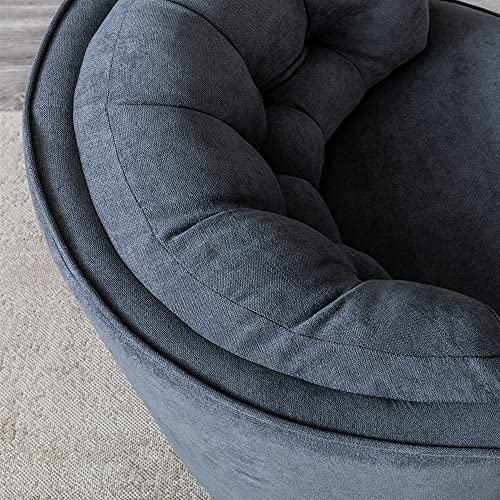 Merax 33” Wide 360-Degree Swivel Round Barrel Chair, Comfy Tufted Back Fabric Accent Leisure Chair For Bedroom, Living Room, Hotel, Grey #TOP6