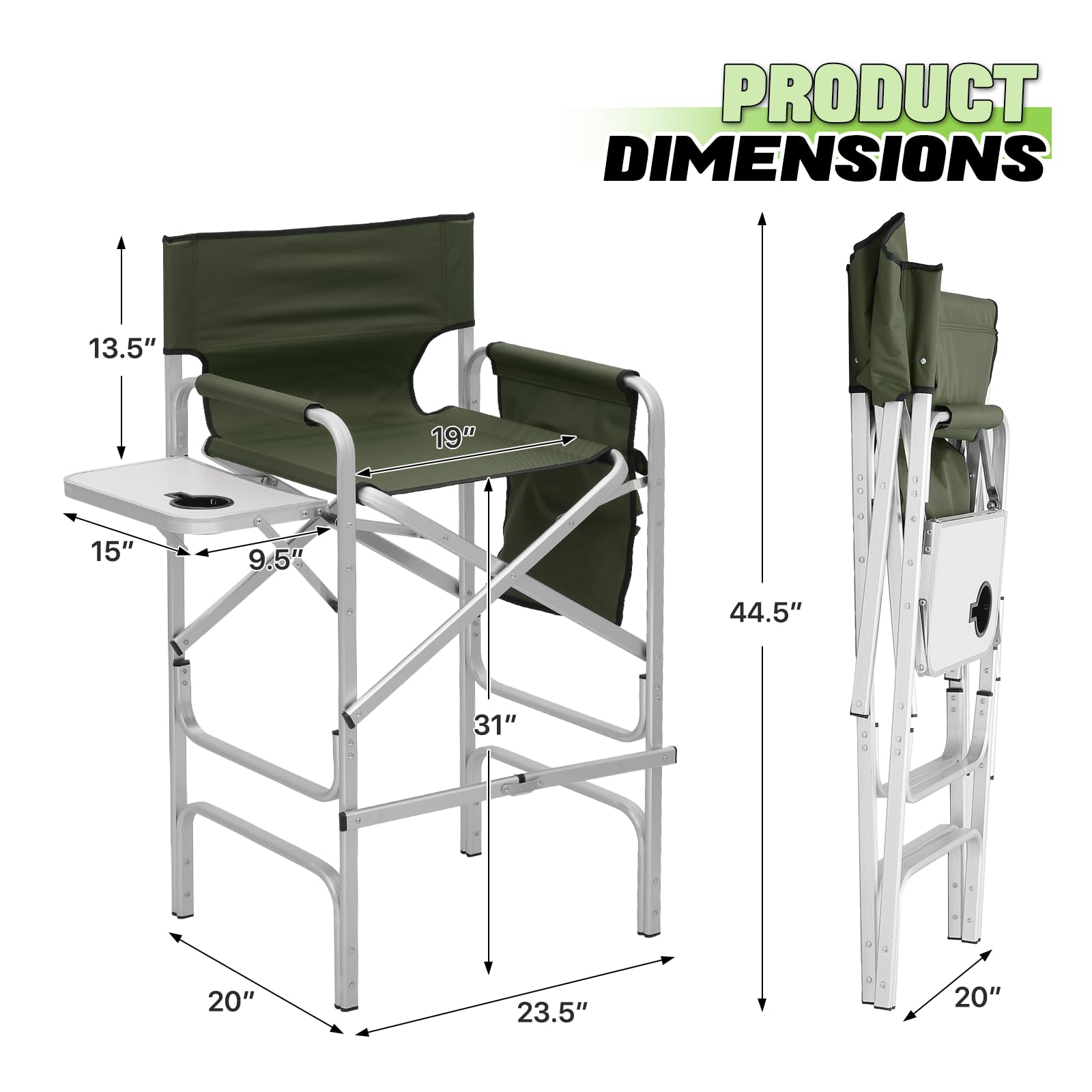 Magshion Tall Director Chair for Seniors & Makeup Artists, 31