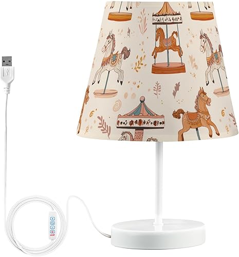 Miniatura 56 de Lámpara de mesa LED regulable con USB de 3 colores, estaca de madera de mar retro, gaviotas voladoras de 10.8 pulgadas de alto, luz de mesita de