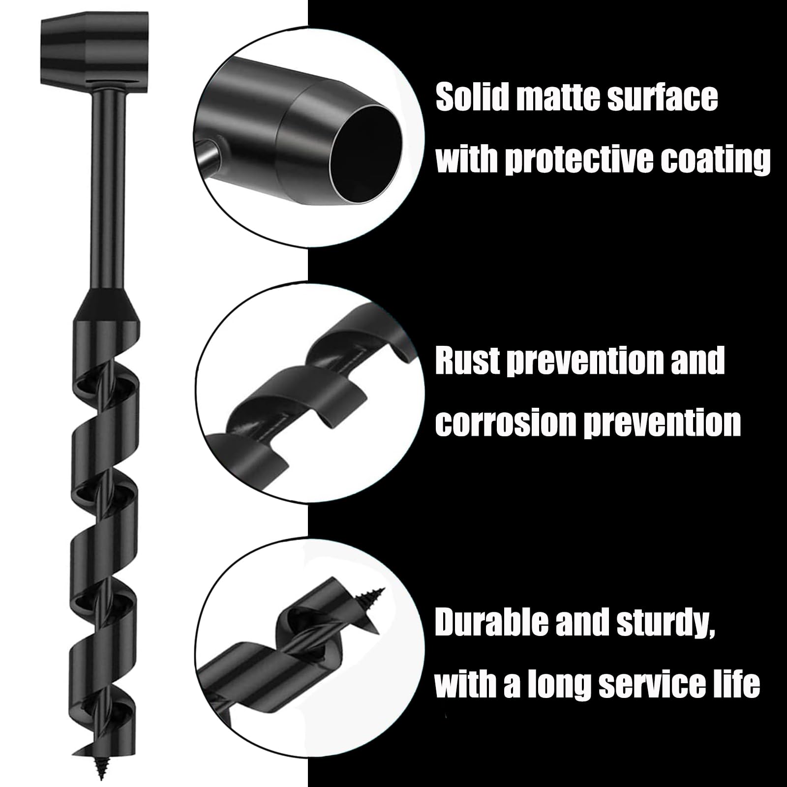 Trivella A Mano A Coclea Multiuso - In Acciaio Carbonio, Per Legno, Campeggio E Survival - Foto 5