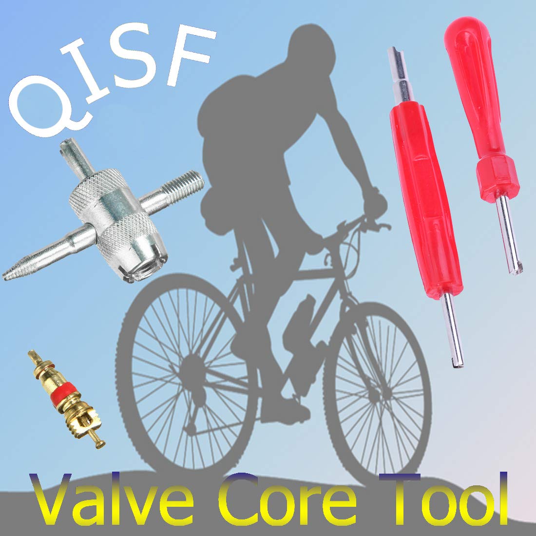 Chiave Smontaggio Nucleo Valvola Per Bici – Universale Per Presta E Schrader, In Lega Blu