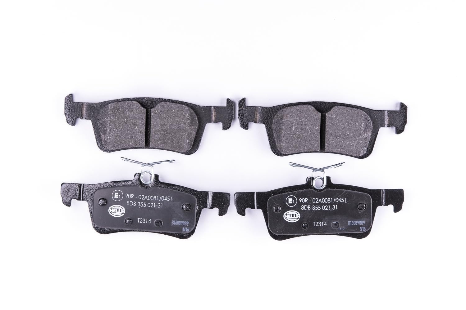 HELLA 8DB 355 021-311 Brake pad set - not prepared for wear indicator - T2314 - for e.g. PEUGEOT