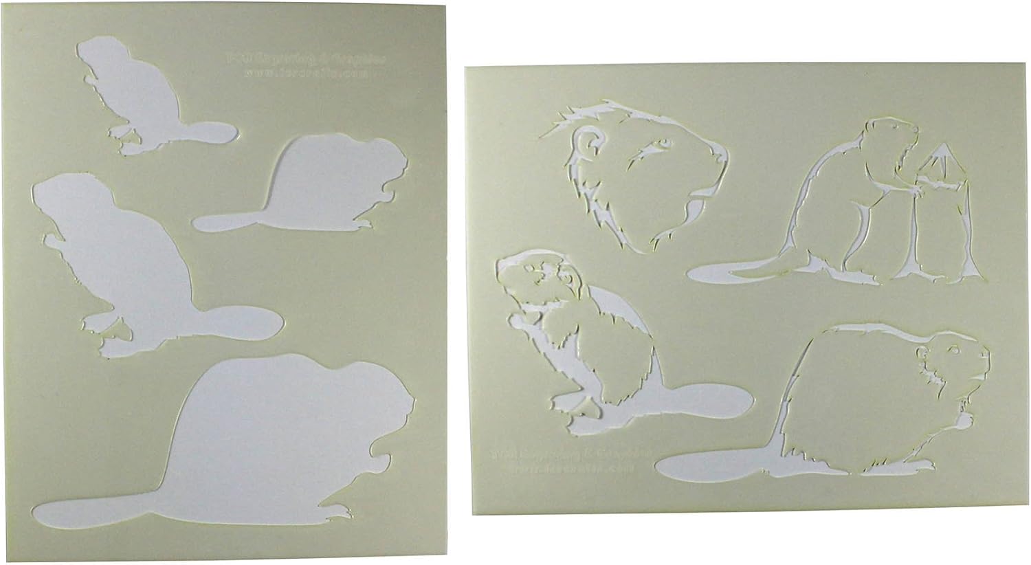 Beaver Stencils - 2 Pc Set - 8 X 10 Inches