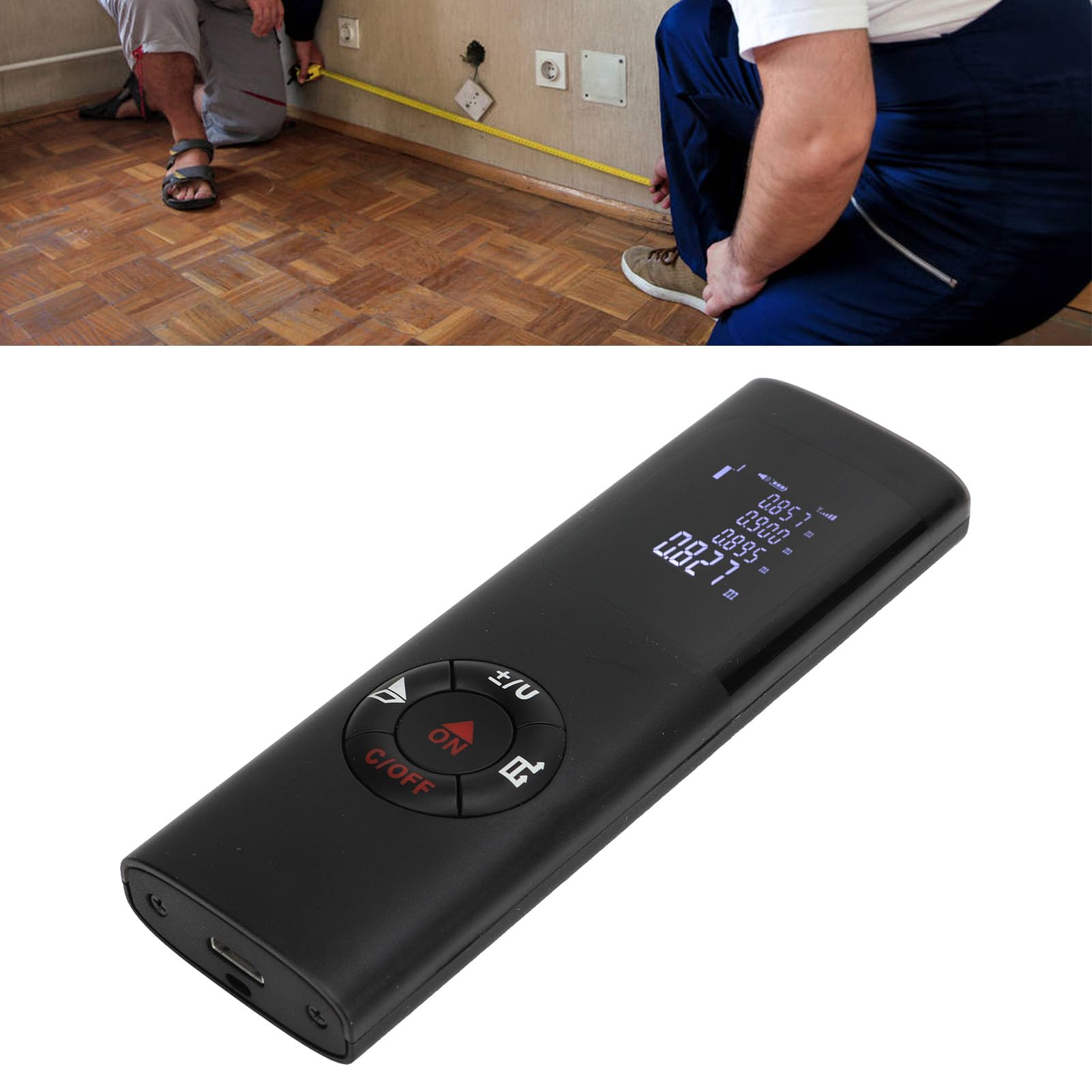 Misuratore, Distanziometro Digitale Ad Alta Precisione 196,9 Piedi Telemetro Elettronico Ricaricabile USB Telemetro Strumento di Misura Digitale Portatile per Casa