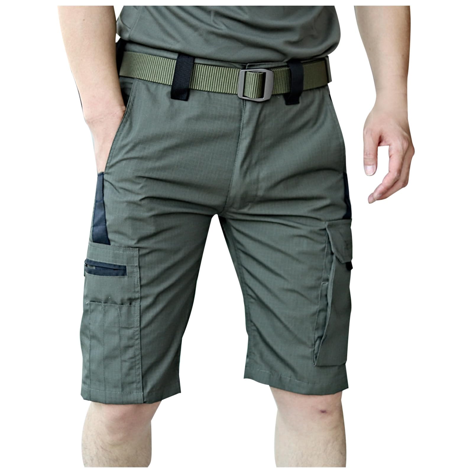 Generico Pantaloni Cargo Uomo Tattici Estivi Leggeri con Cintura, Pantaloni da Lavoro Multi-Tasca per Outdoor Escursionismo Viaggio