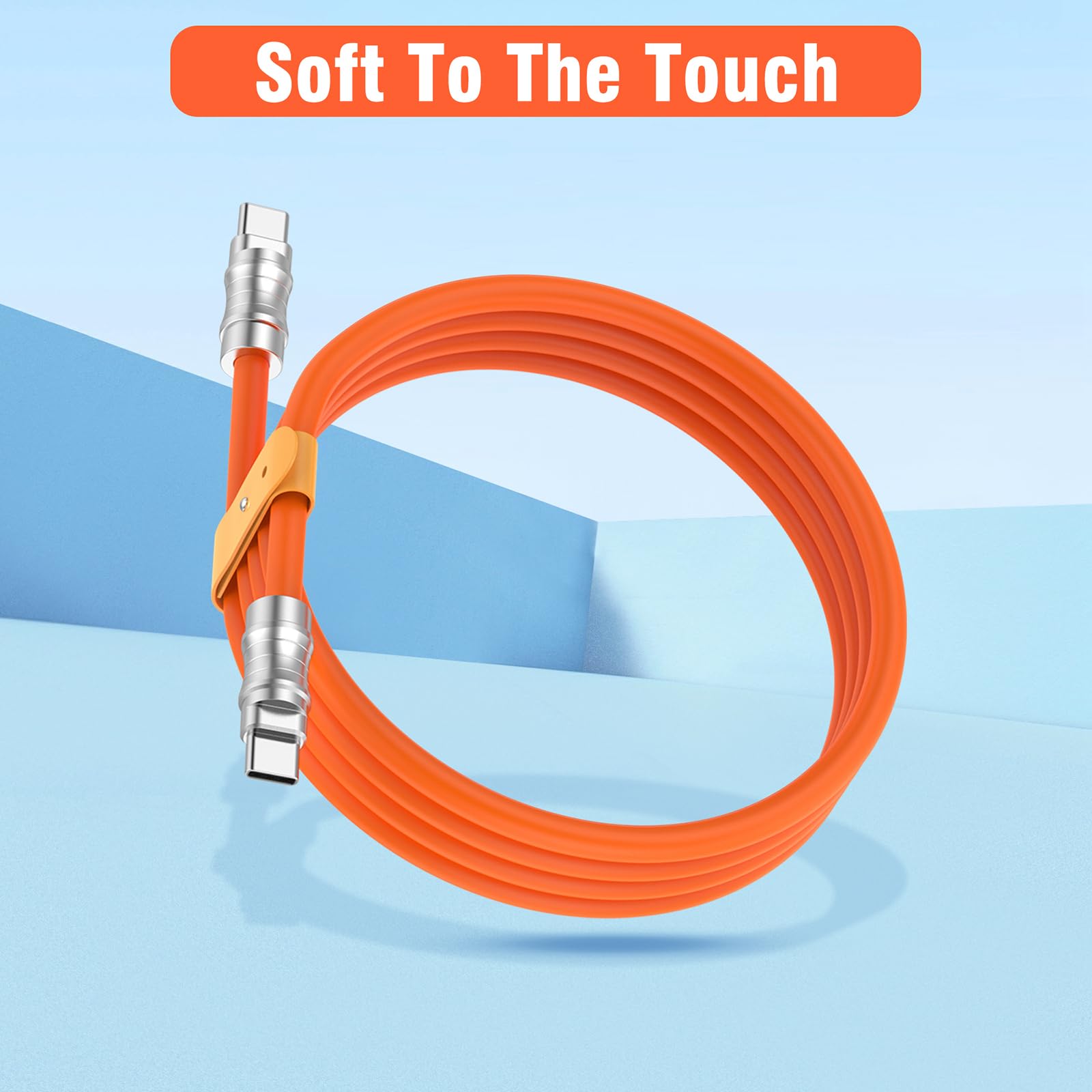 2 x silikonowy kabel USB C do USB C, 2 m, ultra elastyczny i miękki, USB typu C 100 W, przemysłowy kabel do transmisji danych Geek PD do telefonów, tabletów, komputerów