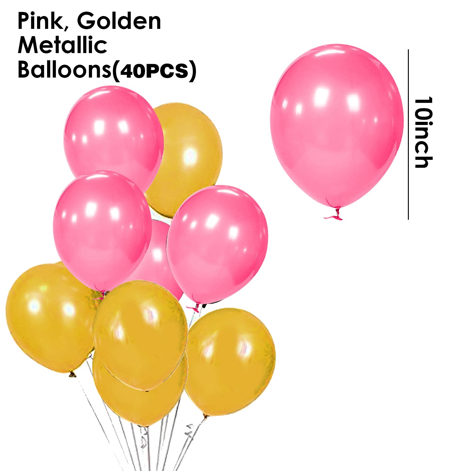Party Propz Pink Happy Birthday Decoration Kit for Girls 46pcs Combo Banner (cardstock) Golden Foil Curtain Balloon Metallic Confetti Girls Birthday Decoration Items/Kids Birthday Decoration Items 1