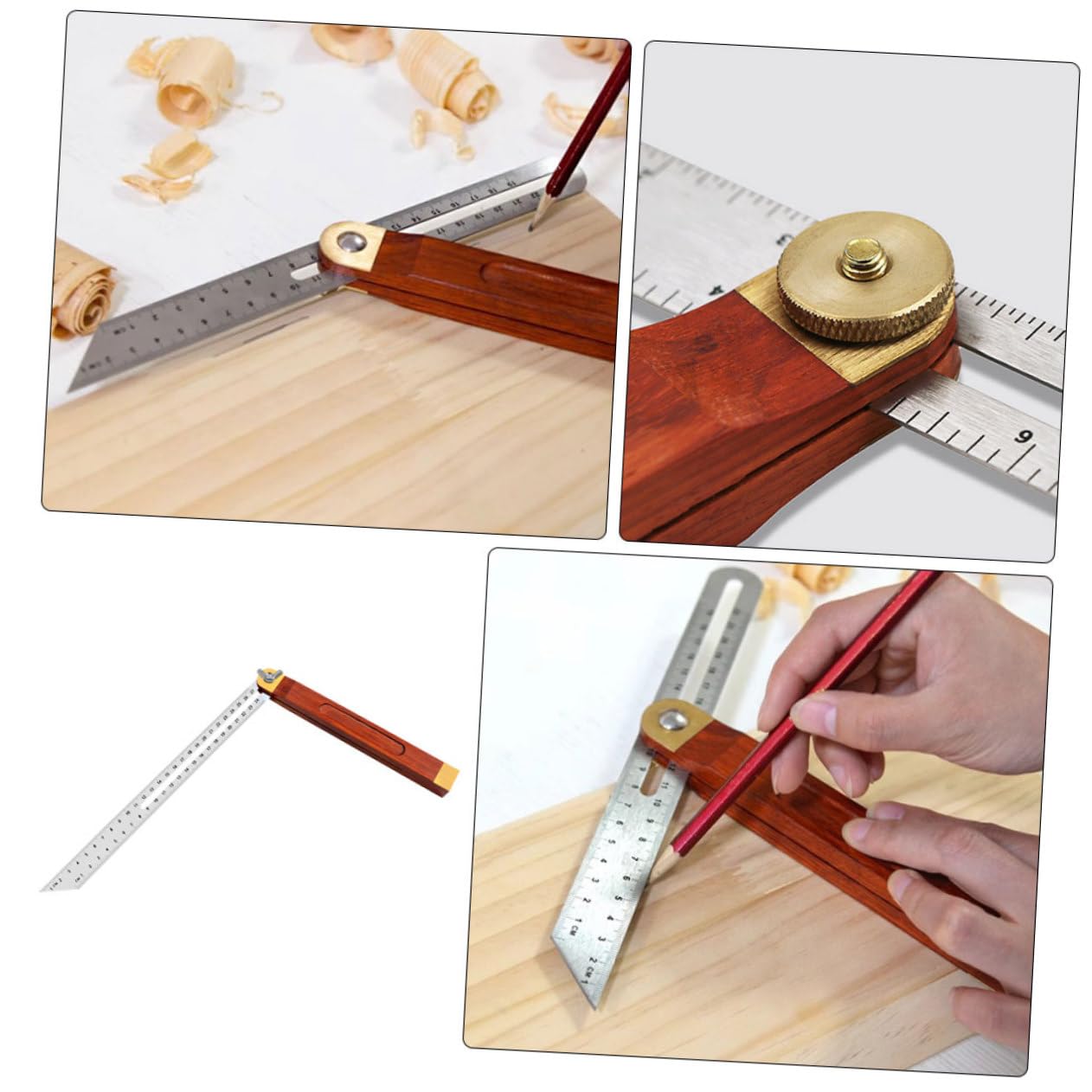jojofuny 5pezzi Righello Angolare Multifunzione Inossidabile Con Design Per Lavorazioni Di Falegnameria e Progetti Di Ristrutturazione Strumento Di Misurazione Preciso e Portatile