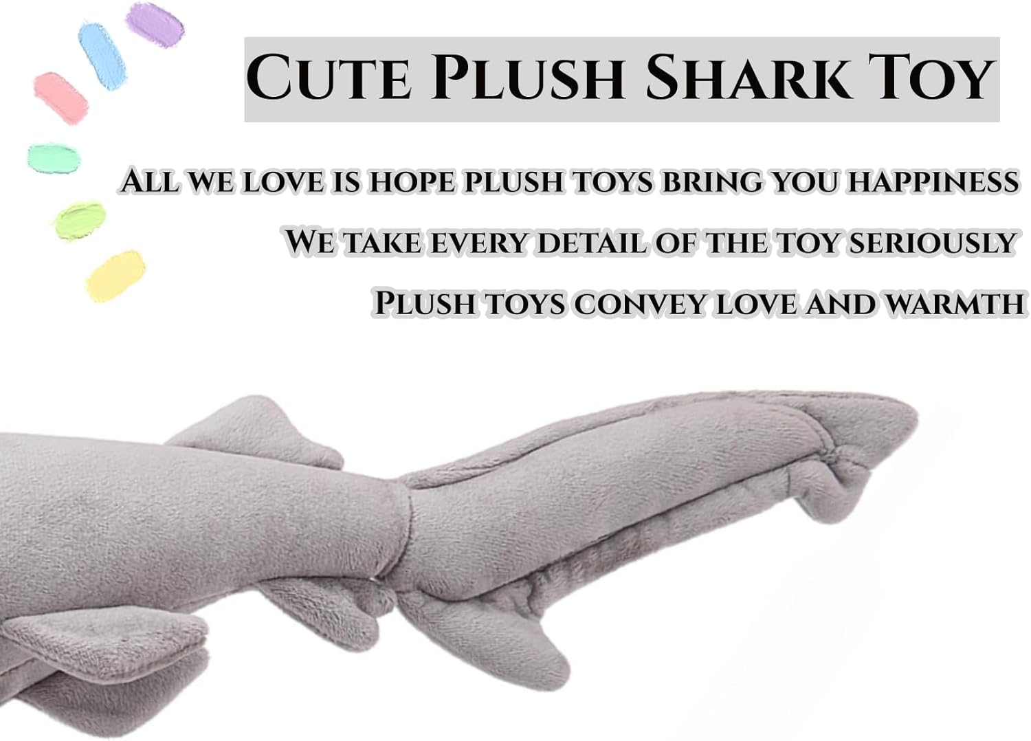 FRANKIEZHOU Goblin Shark Plush Toys-26in,Lifelike Long Tipped Shark, Shark Gifts for Kids,Shark Decor