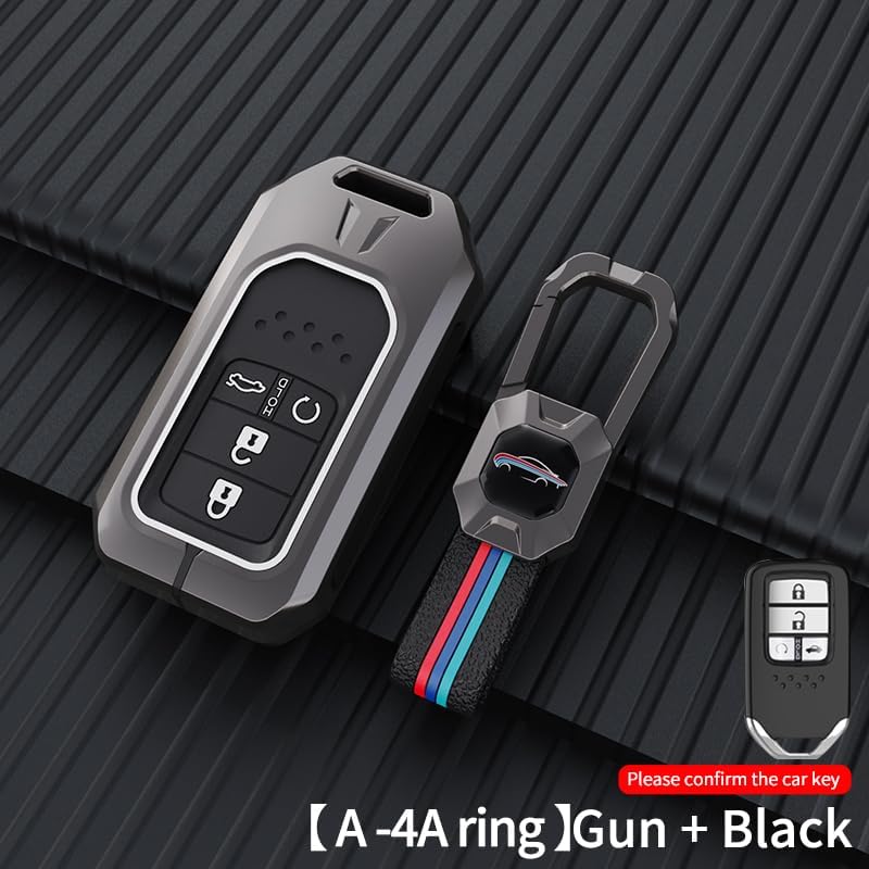 Image of BKN Premium Metal Silicon Key Cover Compatible for Honda City | Civic 2023 2024 | Amaze | BR-V, CR-V, Jazz, WR-V 4 Button Smart Key | Full Protections Visible in Low-Light Conditions
