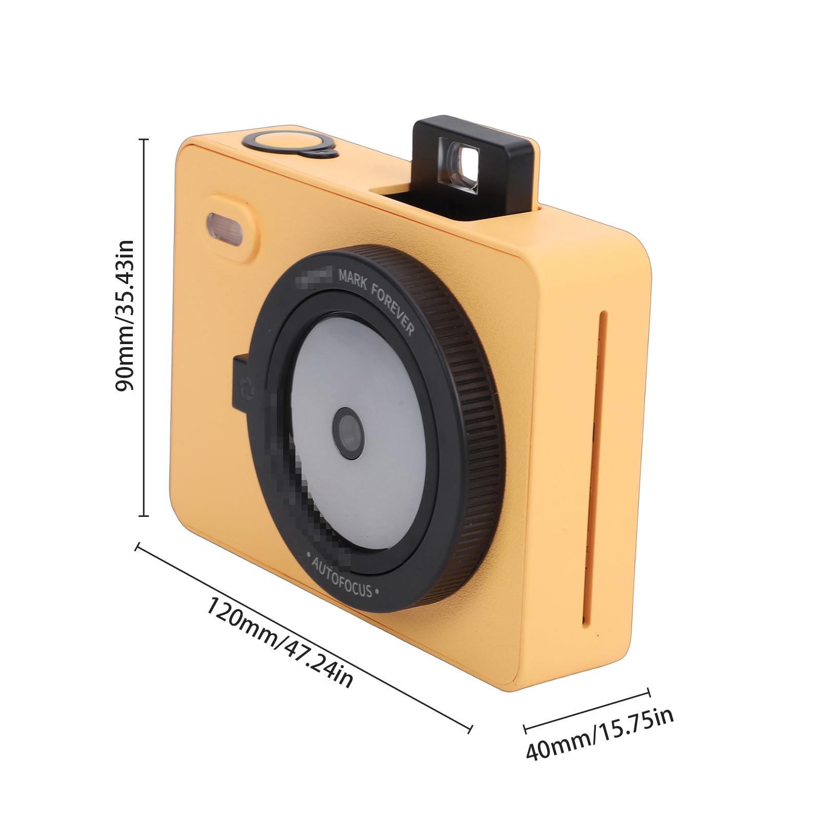 Fafeicy Stampante Fotografica Portatile, Stampante Fotografica Istantanea Z5 da Viaggio, Mini con Stampe 2x3 Pollici 271 DPI, Flash LED 5000K-6000K Mirino Pop-up per Uso (YELLOW)
