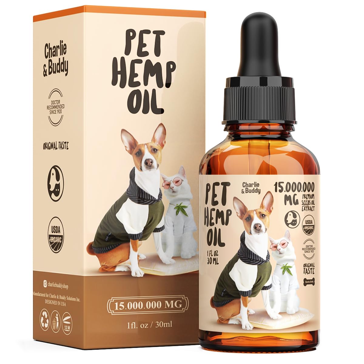 Charlie & Buddy Hemp Oil for Dogs Cats
