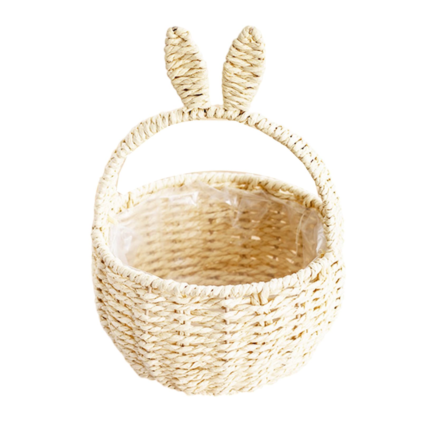 Handwoven Handwoven Basket with Rabbits Ear Design for Home Storage and Picnics Decors Ideal for Nature Loving Women Stylish Storage Basket