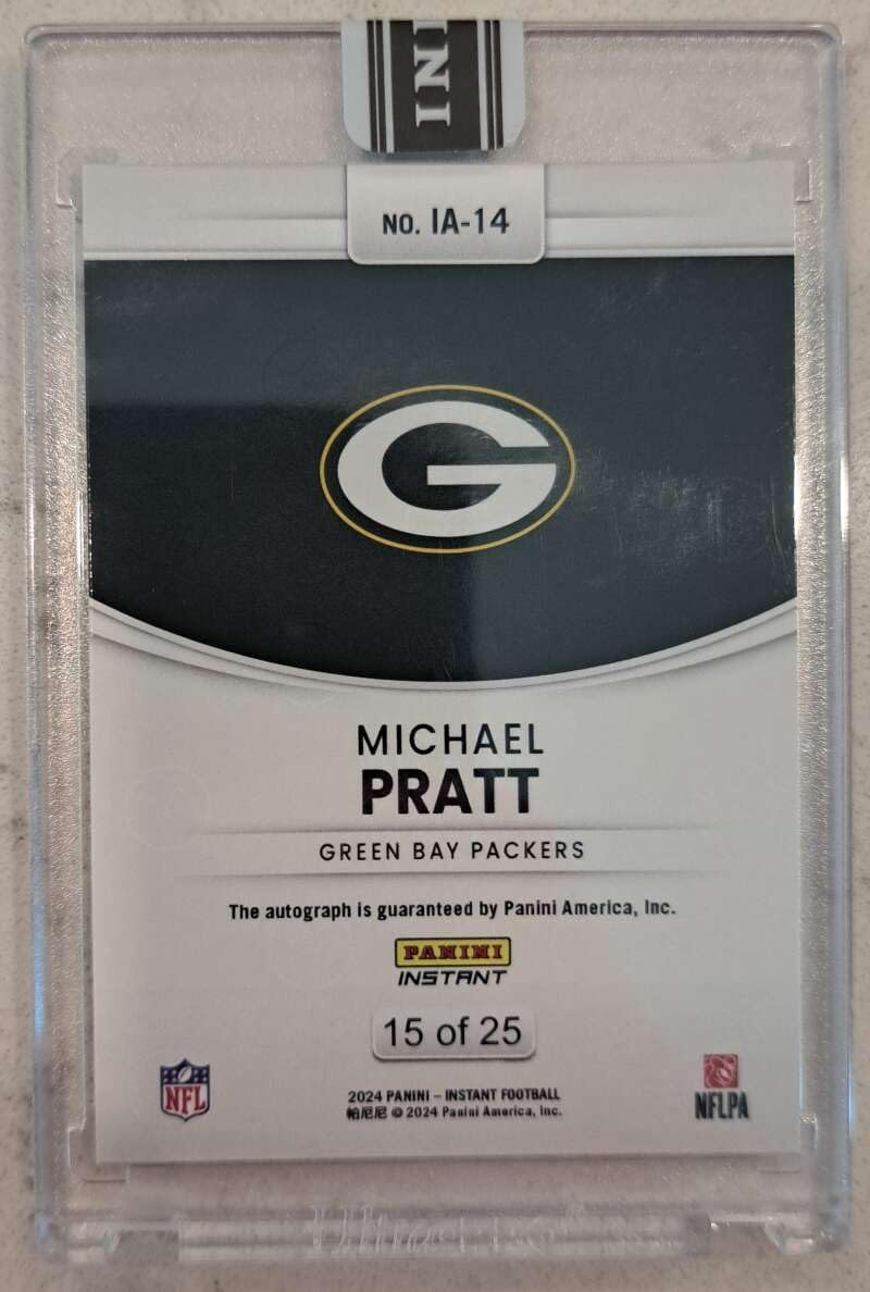 MICHAEL PRATT RC SP AUTO 2024 Instant Access Autograph 15/25 Jungle ROOKIE #14 Packers NM+-MT+ Football
