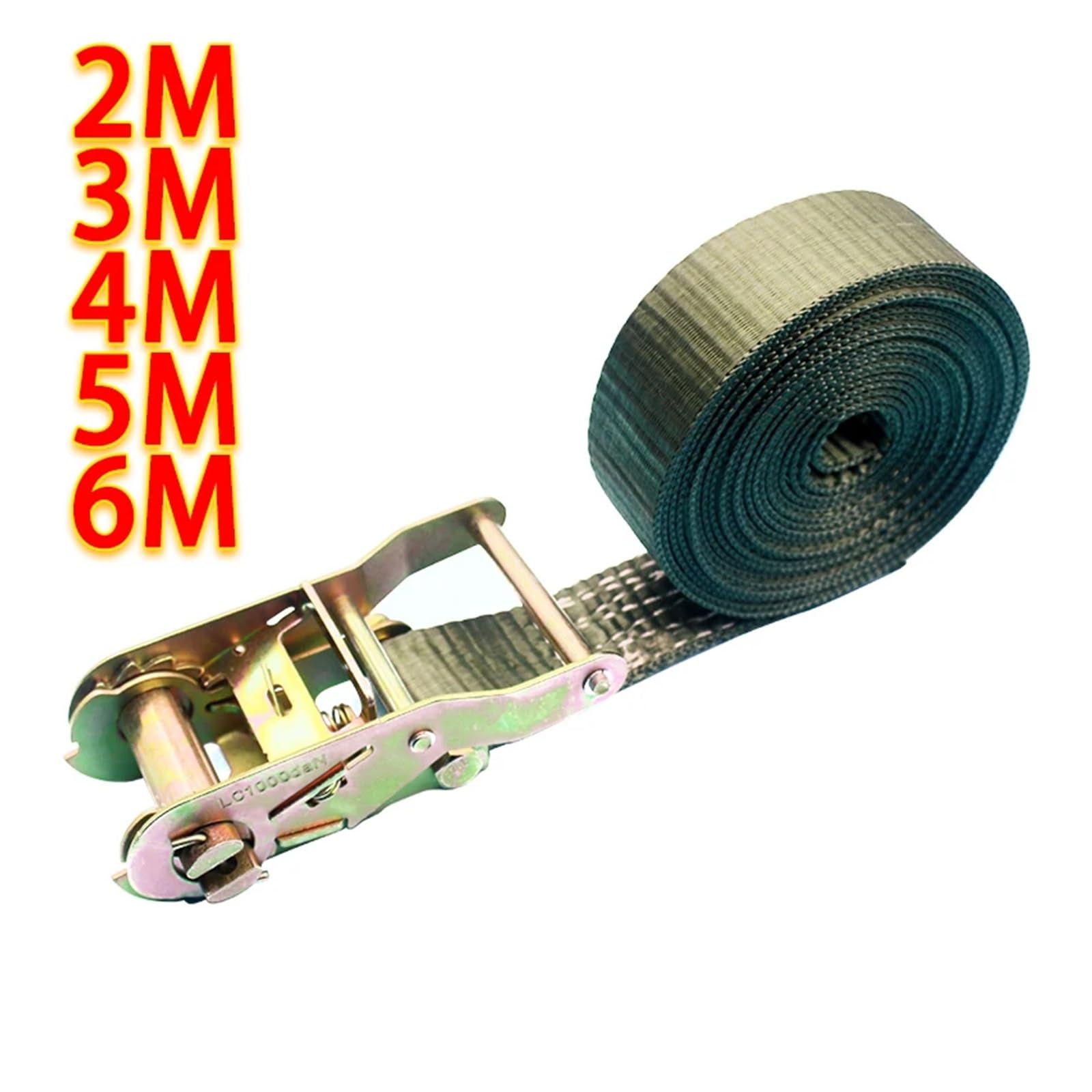 Zurrgurt, 1,5 Zoll, 3 mm, 6T Stahlrahmen, 2m – 6m, Ratschen-Zurrgurt, Ladungssicherung, Versandpaketgurt, Versandverpackungsgurt, Montaschlin(300cm)