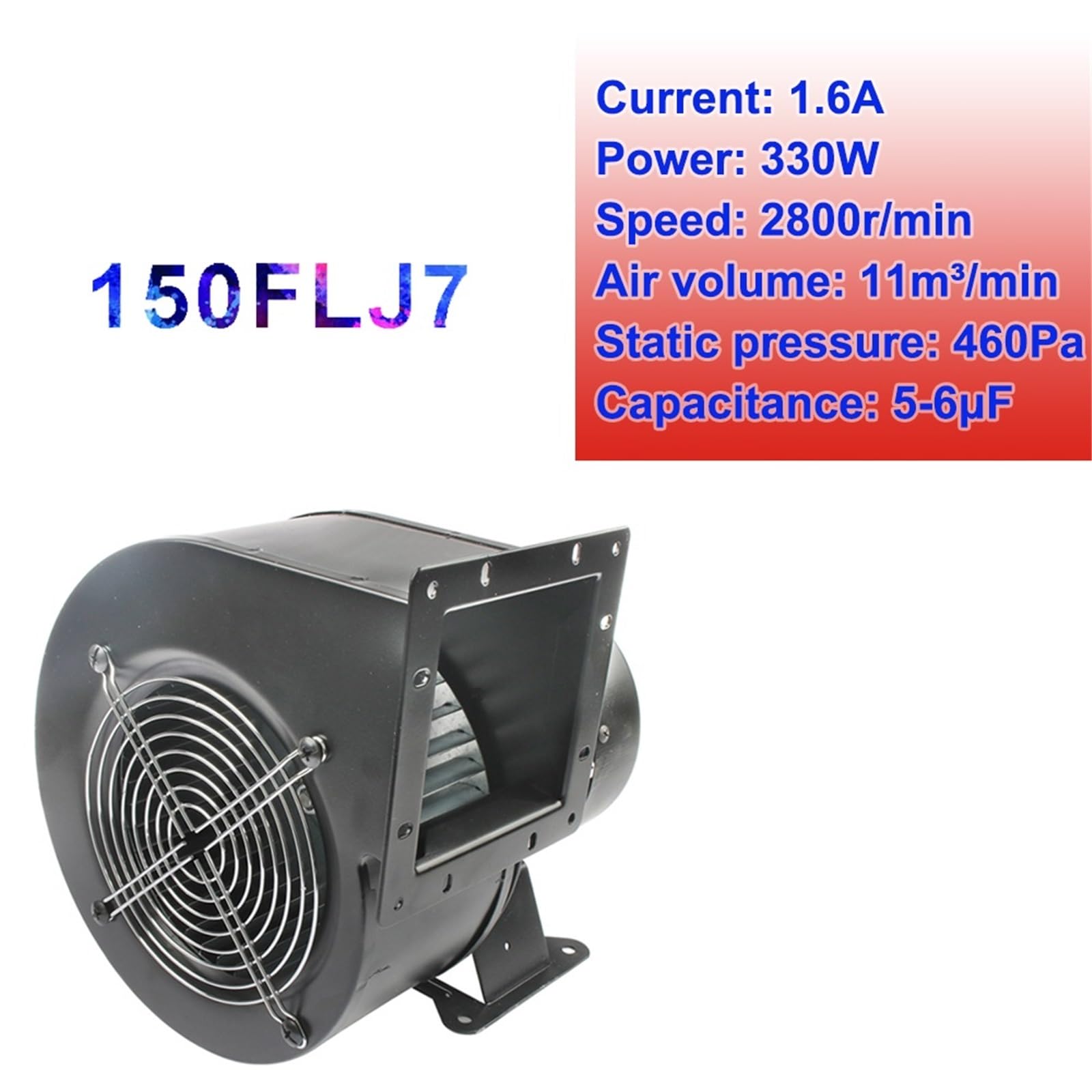 Ventilatore centrifugo di piccola frequenza di potenza 150FLJ7/5 220V 380V 320W 330W ventilatore di raffreddamento industriale (380V con dissipatore di calore, AU)