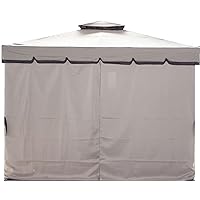 Set 4 Teli Laterali di Ricambio per Gazebo da Giardino Beige (3X4 MT)