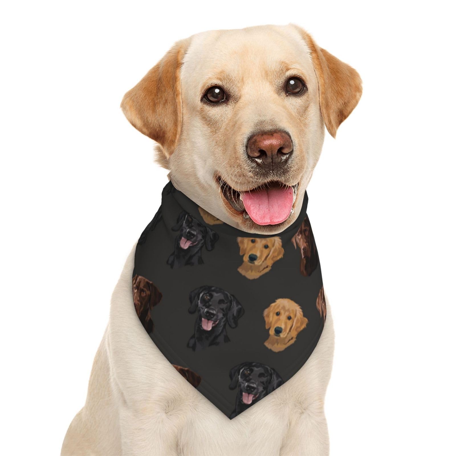 Labrador Lab Dog Black Gold Chocolate Cute Dog Bandana Scarf Triangle Bibs Pet Accessories Cat Kerchief