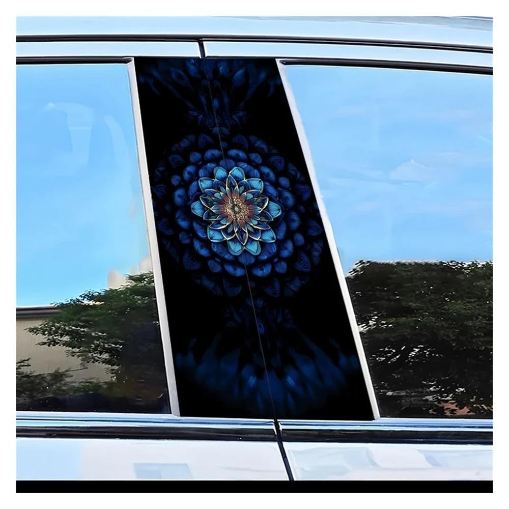 Body Parts 2pcs Car Door Post Decals Mandala Pattern Scratch Resistant Film