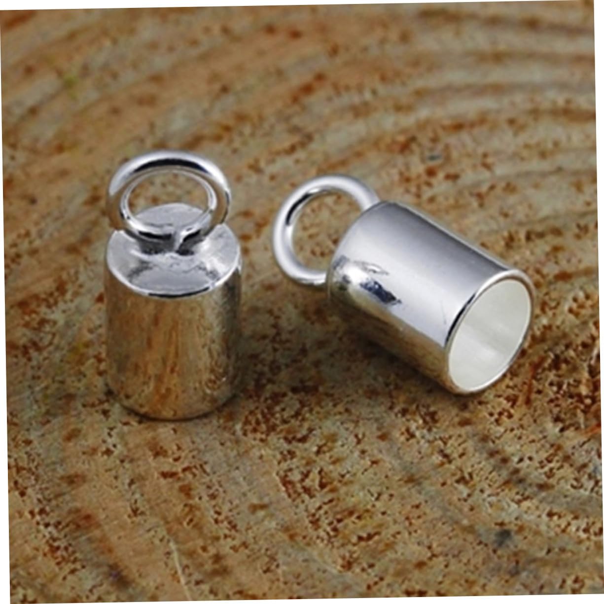 10 Stück-Pack 925 Silber Schmuckverbinderrohre mit Edelstahldesign Selbstgemacht Verschlüsse für Halsketten Armbänder