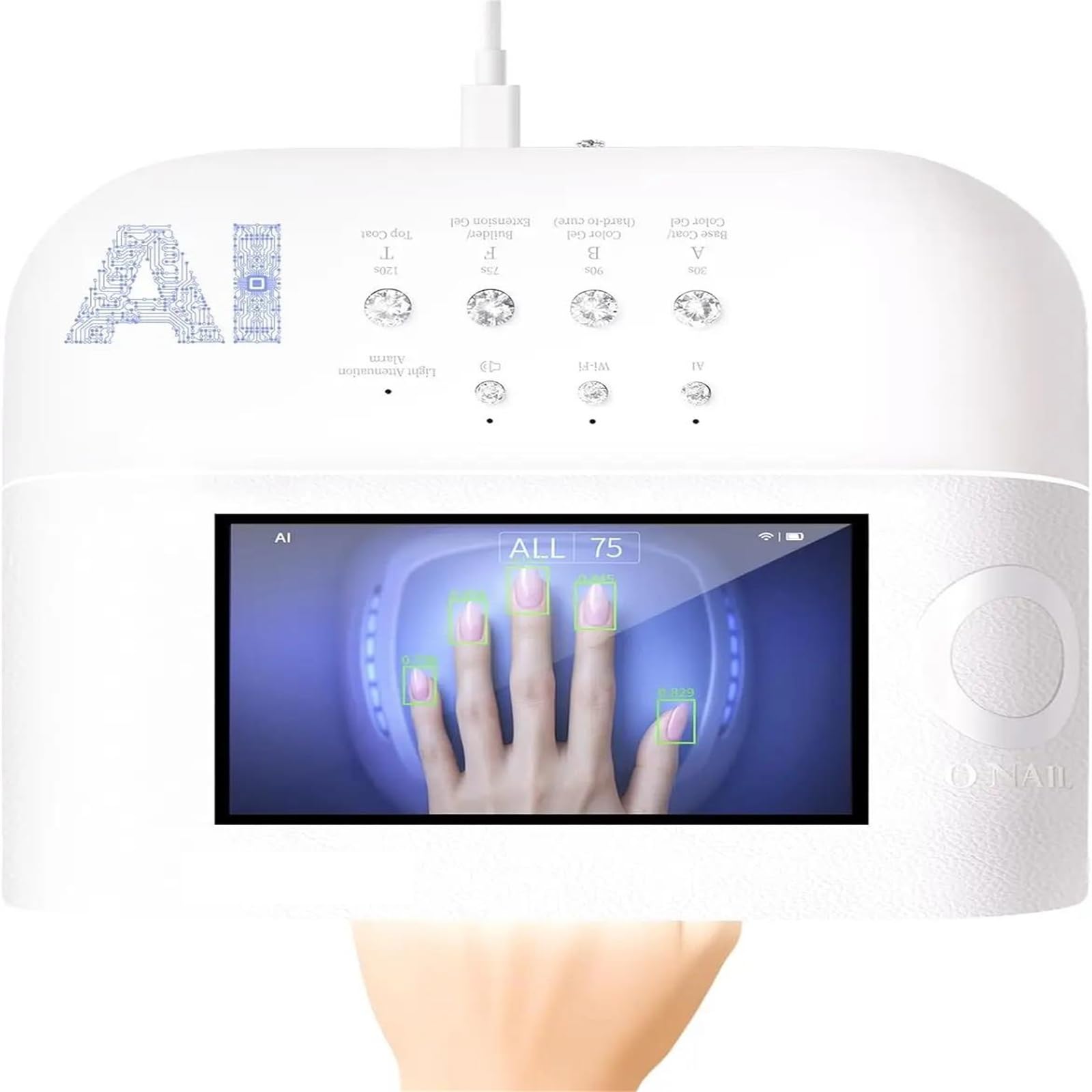 Precyzyjna lampa do paznokci ai z ekranem hd i 109 diodami led do szybszego utwardzania, do użytku w salonie i w domu