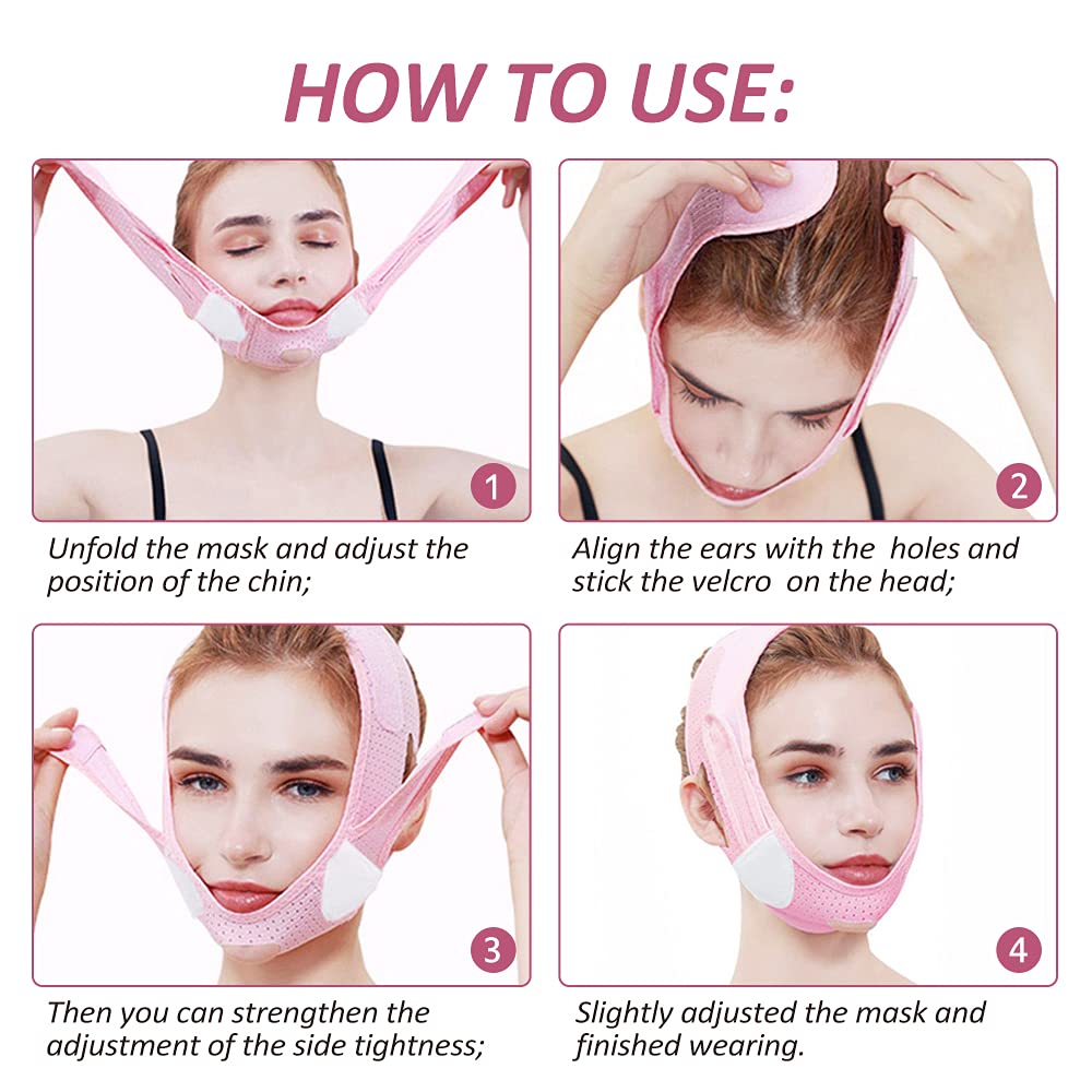 JLK-ZHOU Face Slimming Strap, Double Chin Reducer, V line Face Lift Chin Strap for Women, Face Lifting Belt, V Shaped Slimming Face Bandage 1