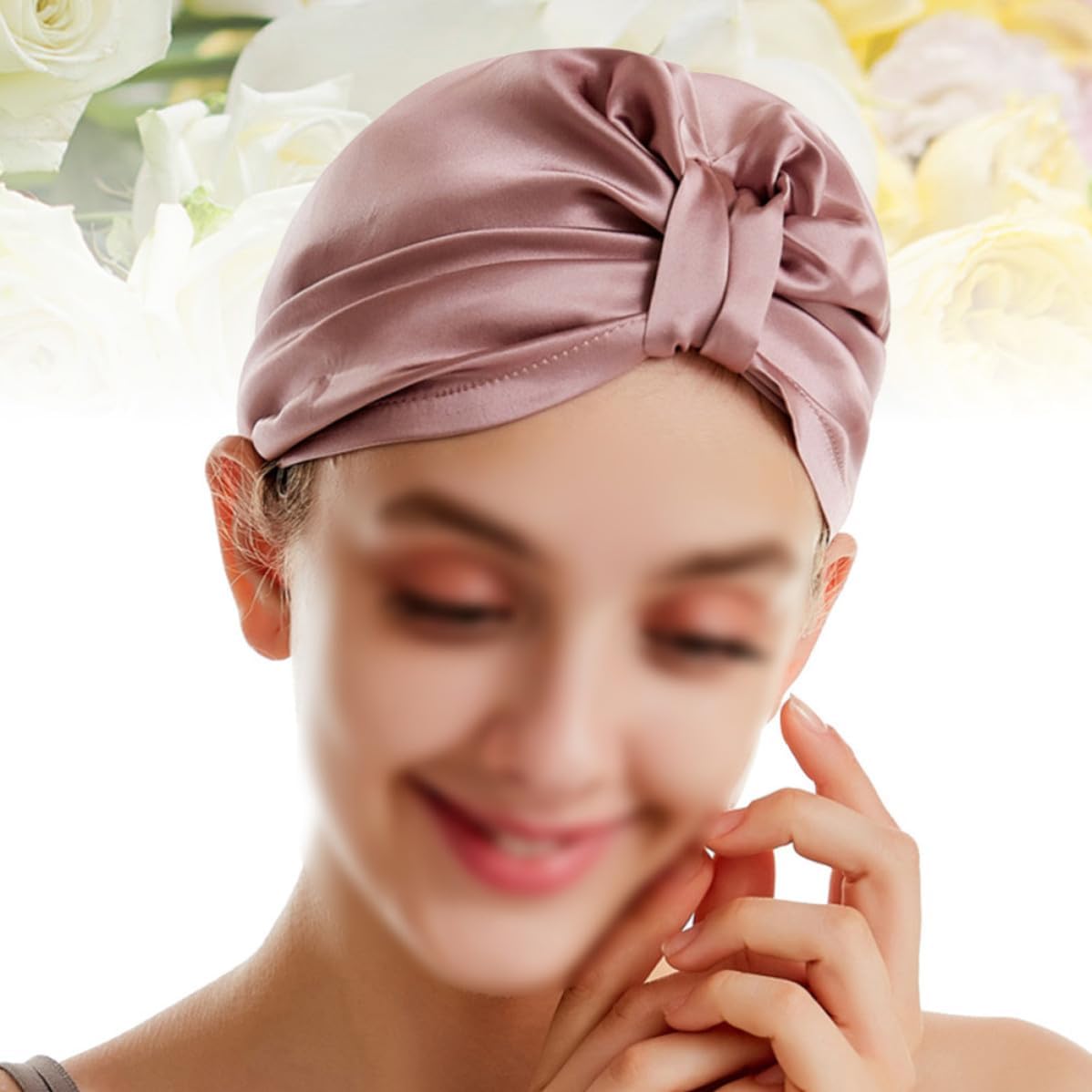 Silk Hair Drying Hat for Quick Drying and Hair Protection Soft Silk Sleeping Cap for Make-up and Gym Use Lightweight and Comfortable