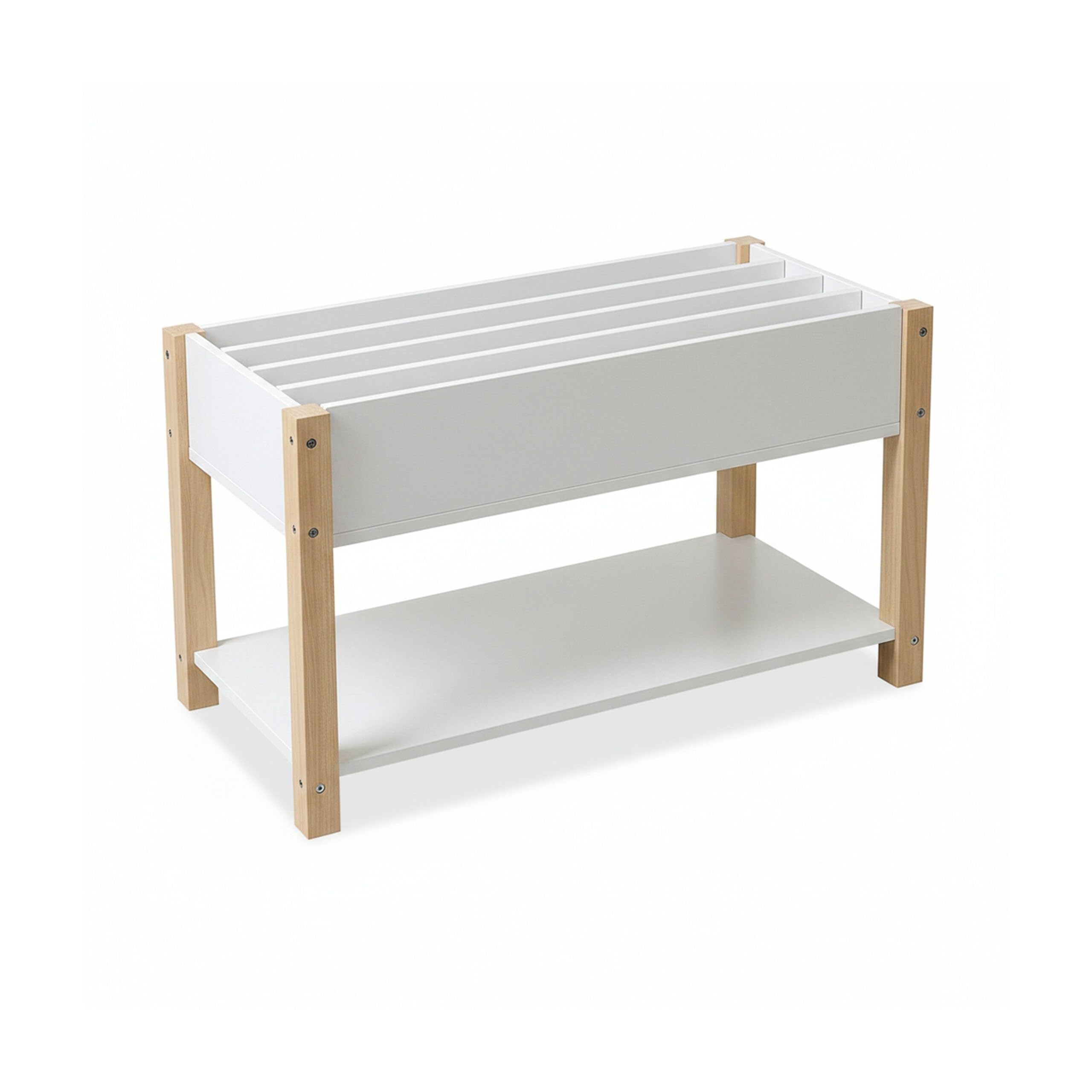 Estantería Relaxdays para niños, 4 estantes, Compartimento Abierto, Juguetes y Libros, HBT: 44x80x40 cm, Blanca/Natural.