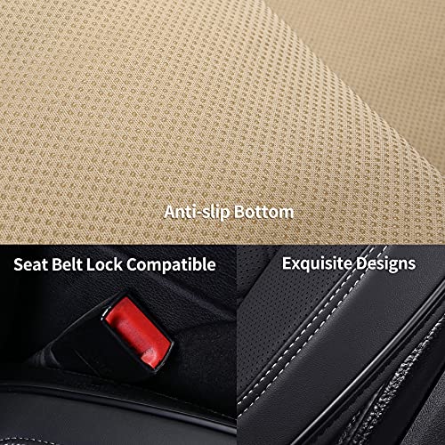 Coverado Front Seat Cover, Waterproof Seat Covers, Leather Car Seat Cushion, 2Pcs Universal Seat Covers For Cars, Car Seats Protector, Black Car Seat Covers, Seat Covers Fit For Most Vehicle, Truck #TOP2