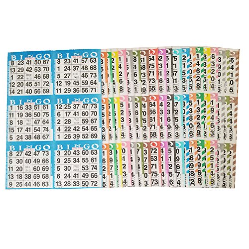 Bingo Paper Game Cards – 6 Card – 20 Bingo Sheets – 50 Books – 20 Colors, Made in USA