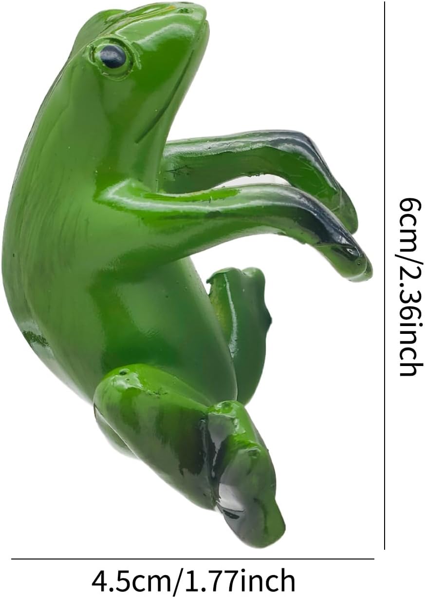 Mini Resin Frog Garden Statue Flower Pot Hugger Figurines Planter Hanger Decoration Ornament for Fence Yard Lawn Balcony Patio Indoor Outdoor, 2.36 x 2.7 in, Green - view 3