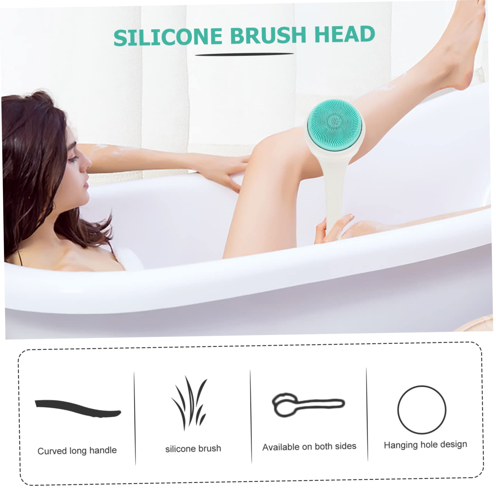 Beaupretty Cepillo Corporal Eléctrico Cepillo De Espalda Para Ducha Velocidades Exfoliante Corporal Depurador Para Lavado De Silicona Para Ducha Reutilizable Mango