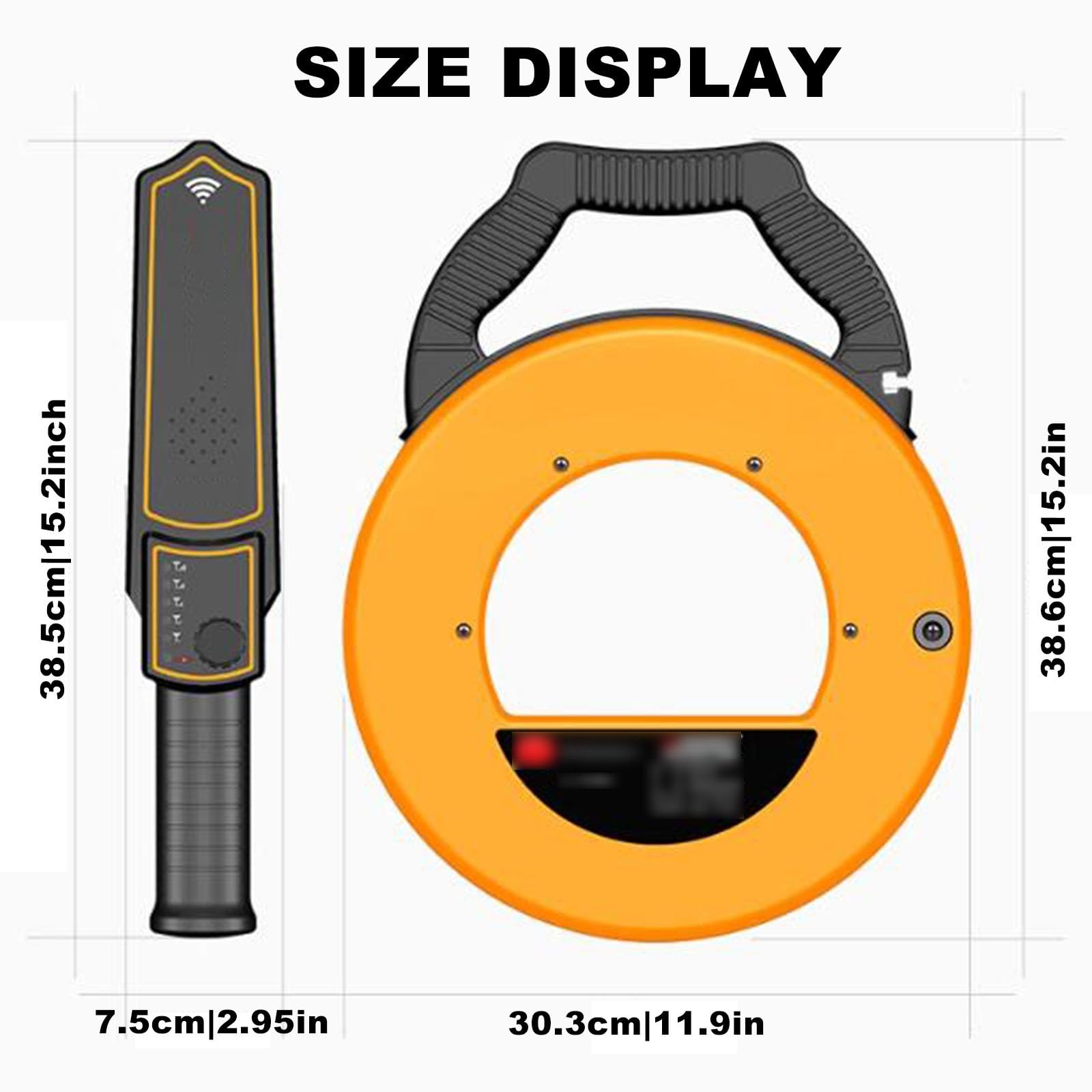 Detektor blokady rur – 20 m lokalizatory rur PVC pod ziemią, z 4 zapasowymi wodoodpornymi sondami, regulowana czułość (20 m)