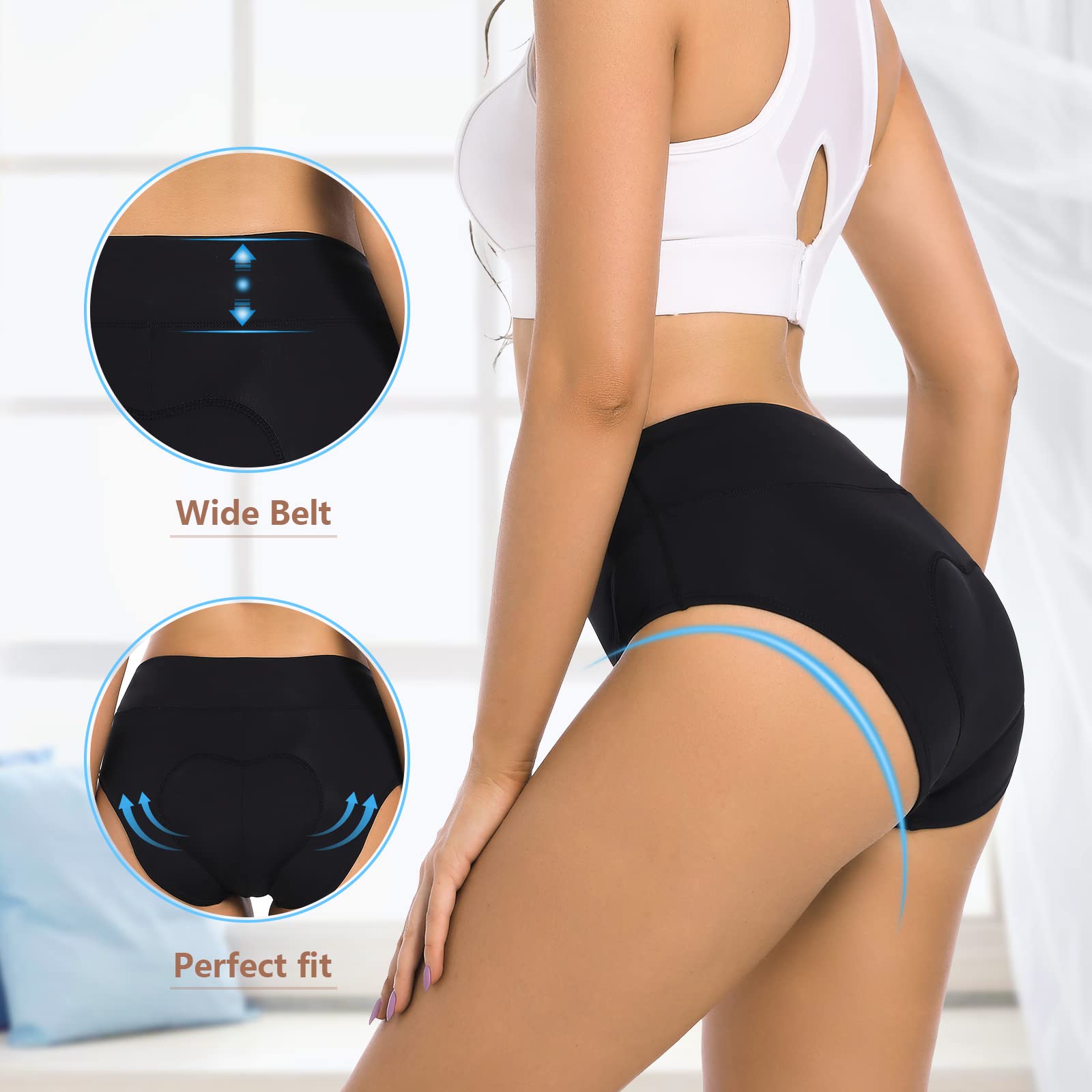 Leeboom Cycliste Femme Rembourré pour Velo Cuissard Velo Femme Respirable Culotte Aux Navetteurs Et Aux Cyclistes De Loisirs