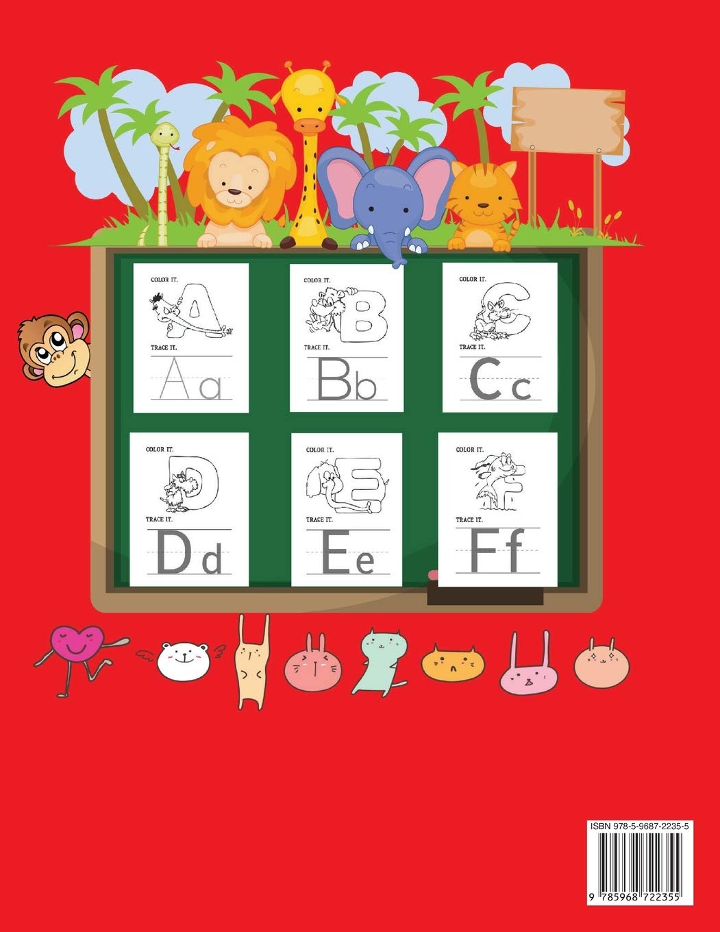 Ausmalen und Nachzeichnen der Buchstaben: Farbe und Lernen | Übungsheft für Kinder | Kindergarten und Kinder von 3-5 Jahren | Alphabet Handschrift