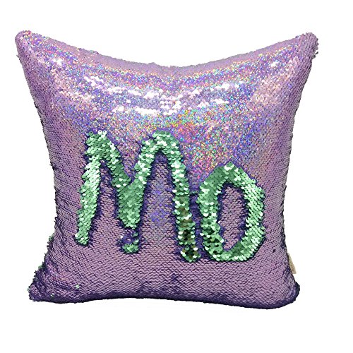 MOCOFO Mordenfun Housse de Coussin à Sequins réversibles à Paillettes 4 m Violet argenté
