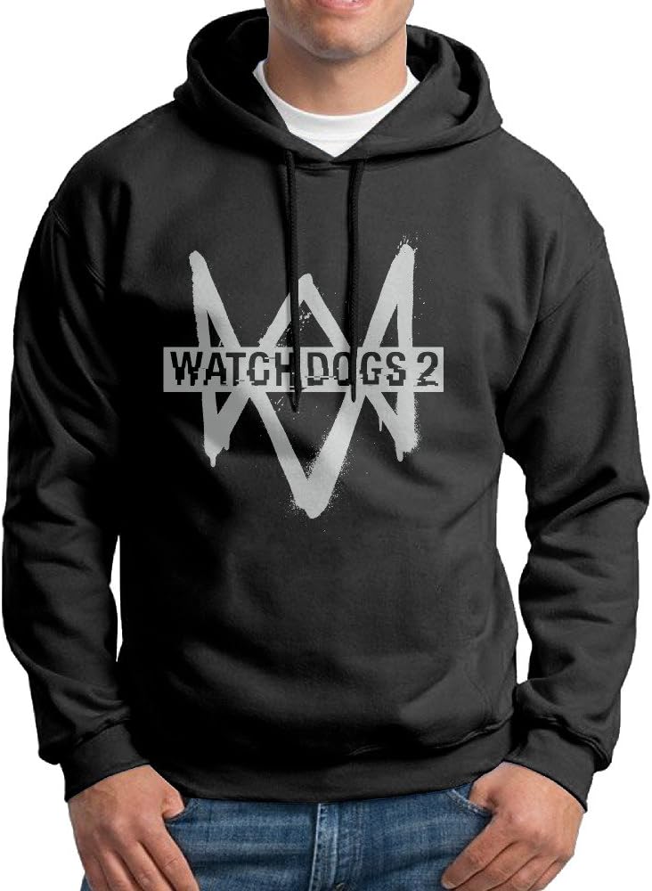 Watch Dogs 2 Men's Fleece Pullover Hoodie Jackets Black