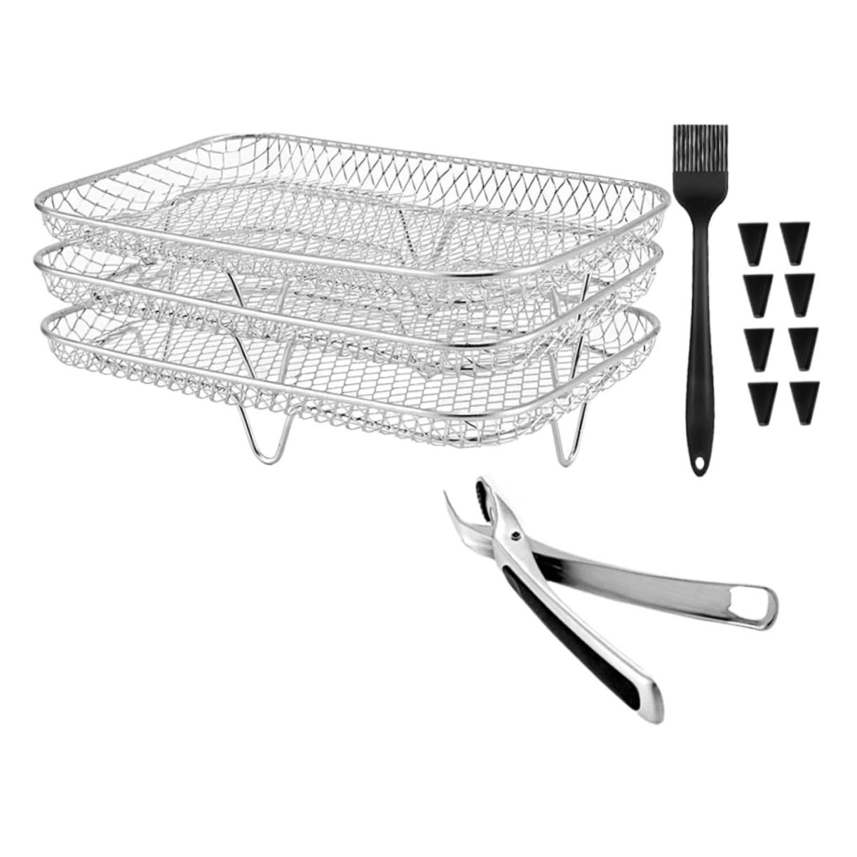 Accessori per Friggitrice ad Aria a 3 Livelli, Set 1 in Acciaio Inox