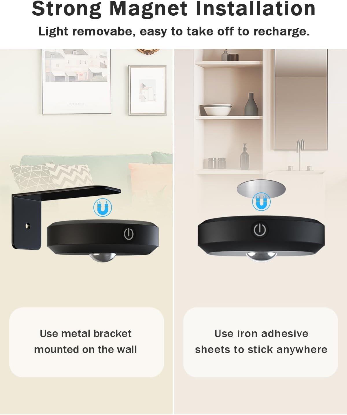 WILLED Picture Lights for Wall, 1200mAh Rechargeable Battery Operated Picture Frame lights, Puck Lights with Remote, Dimmable & Timer Art Lighting for Paintings Wireless, Magnetic Gallery Light/3 Pack