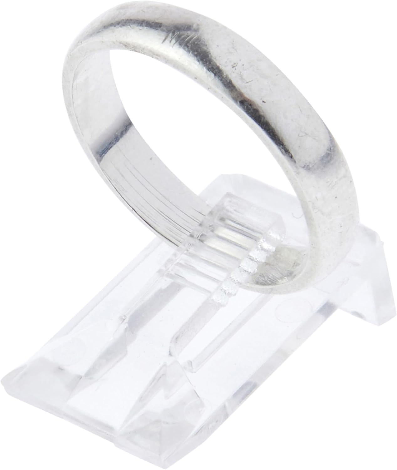 Plymor Clear Acrylic Ring Display Clip, 0.625" W x 1" D x 0.375" H (24 Pack)