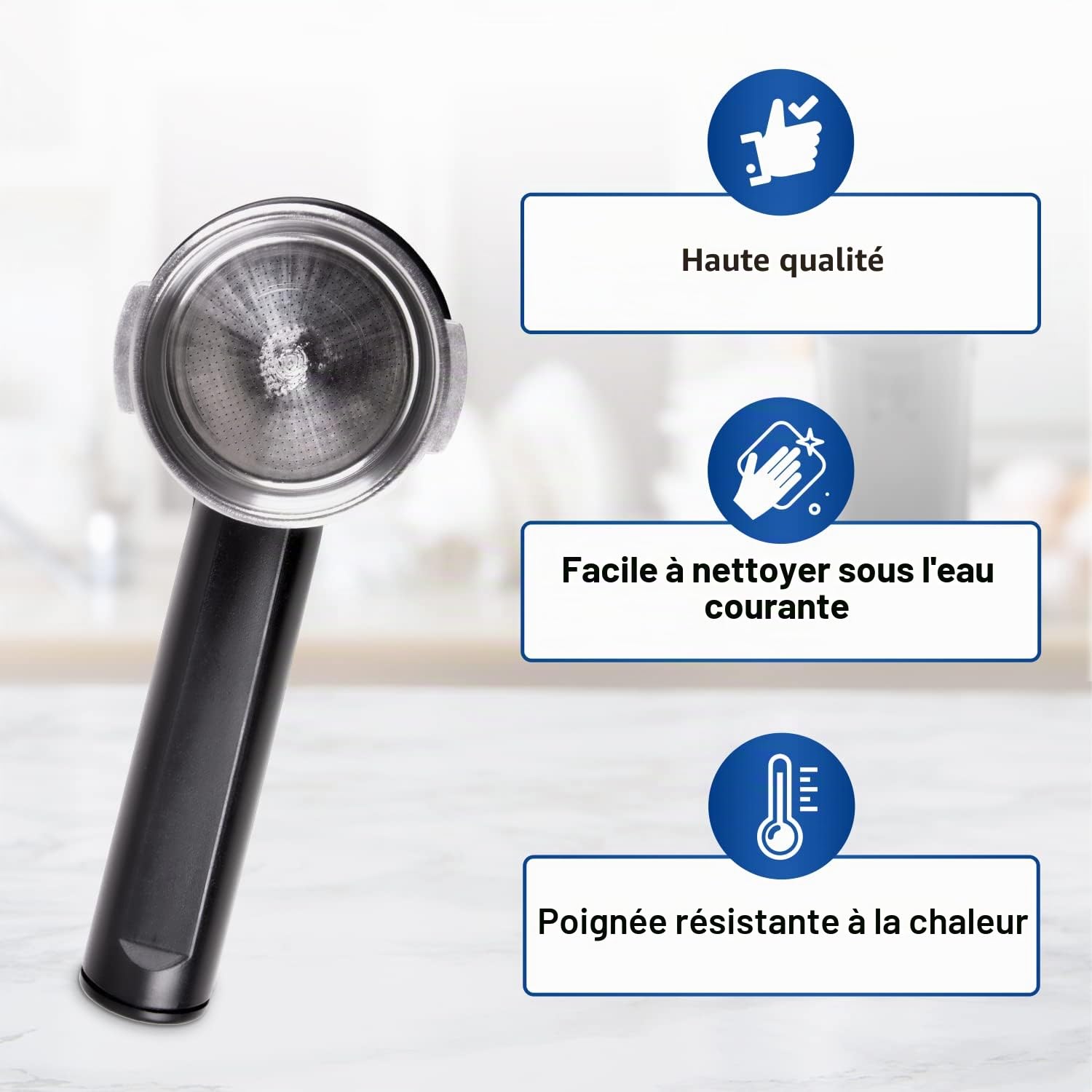 VIOKS Porte-filtre de 54 mm de diamètre avec tamis de rechange pour Philips Saeco 996530067961 CP9064/01 11026924 - Porte-filtre pour 2 tasses et porte-filtre