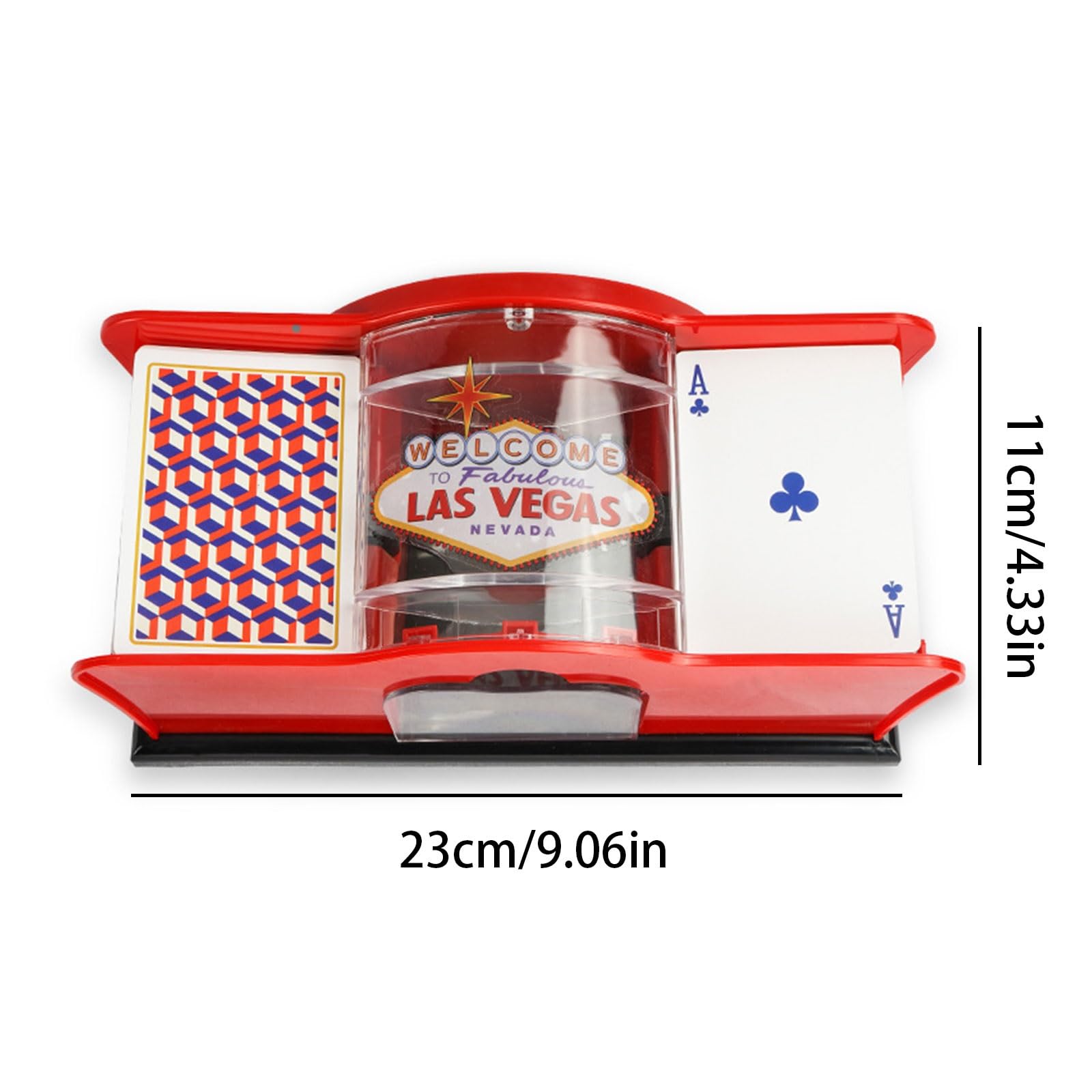 Mélangeur de Cartes Manuel à Manivelle 2 Jeux pour UNO, Texas Hold'em, Blackjack, Tarot, Poker, Fête Familiale - Outil de Jeu de Cartes (Color : Red)