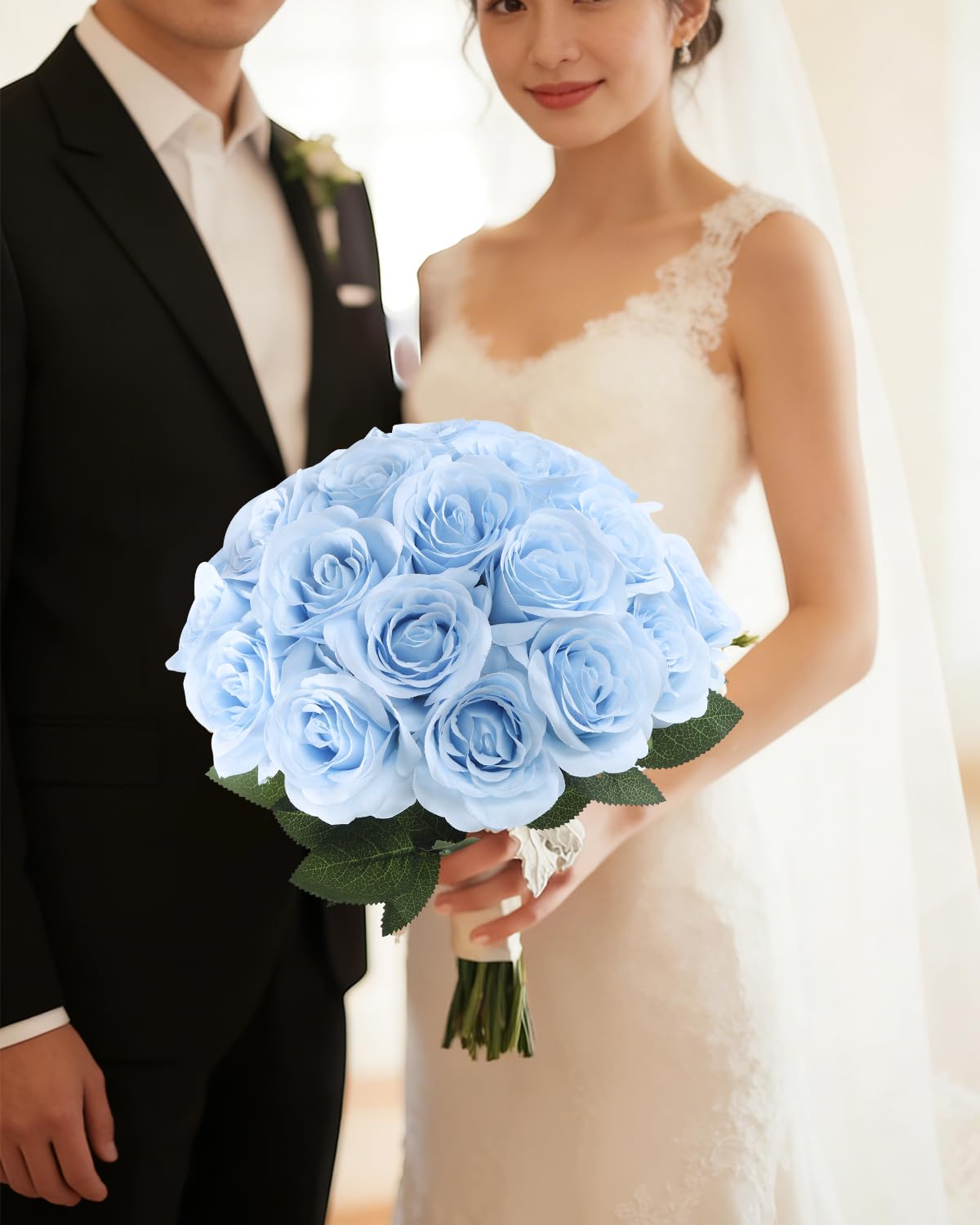 DuHouse 50 rose artificiali, blu