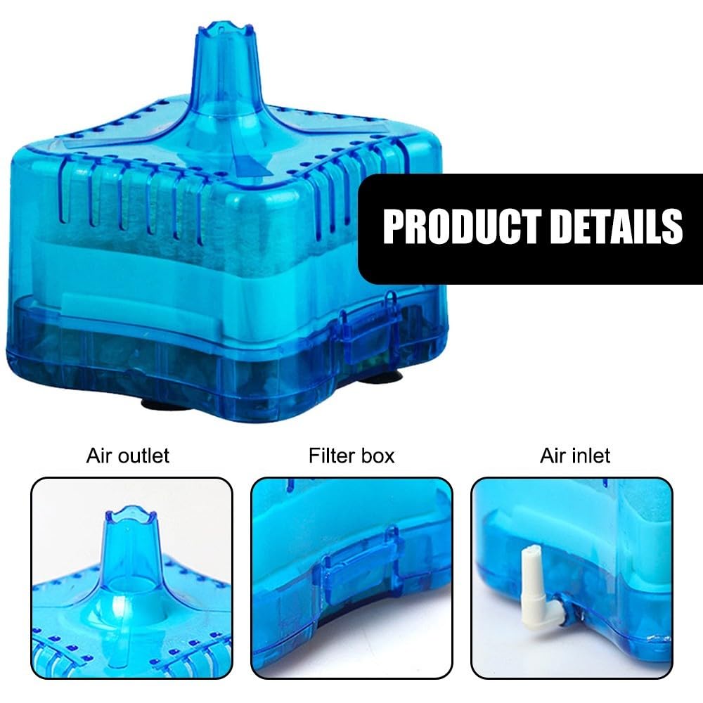 DONGKER Aquarium Pneumatic Filter,Triple Filtration System Fish Tank Filter/Replaceable Filter Wicks for Freshwater Saltwater Household Tank Aquarium - Image 2