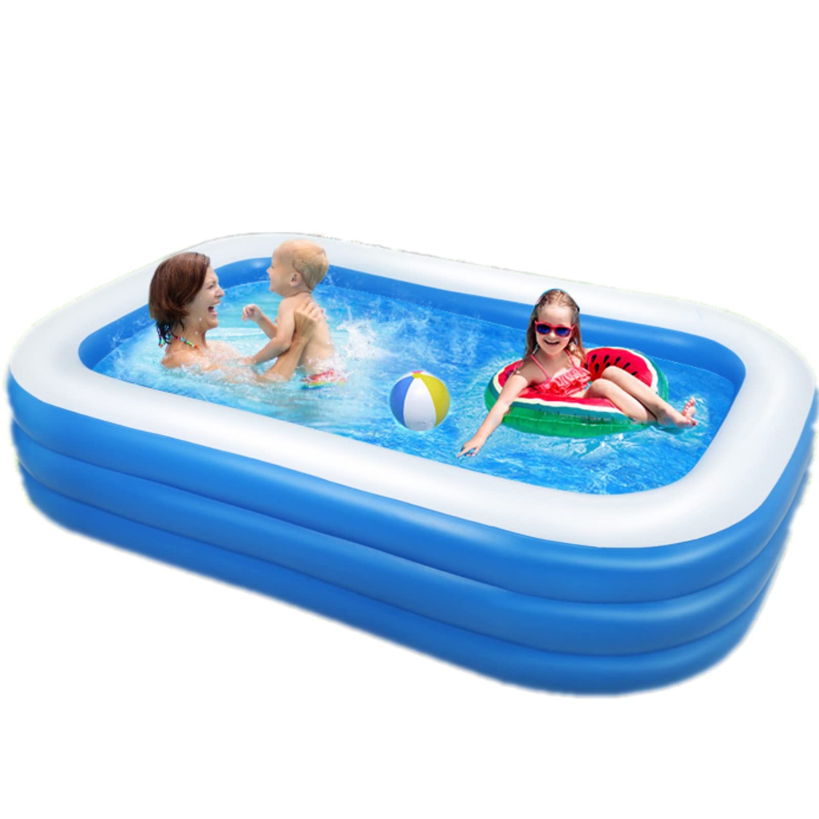 TLSUNNY 8FT/10FT Inflatable Pool, Large Full-Sized Family Pools for Teens and Adults, Thickened Rectangular Swimming Lounge Pool, Blow-up Wear-Resistant Pool, for Garden, Backyard Water Party-image-37