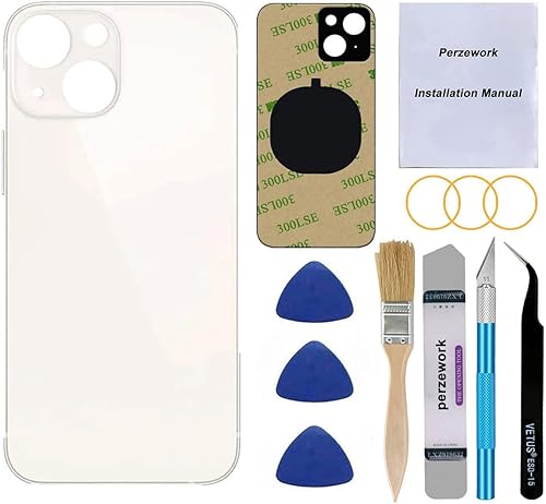 Vista 16 de Reemplazo de cristal trasero OEM para iPhone 13 de 6.1 pulgadas (azul) todos los portadores con adhesivo preinstalado y kits de herramientas