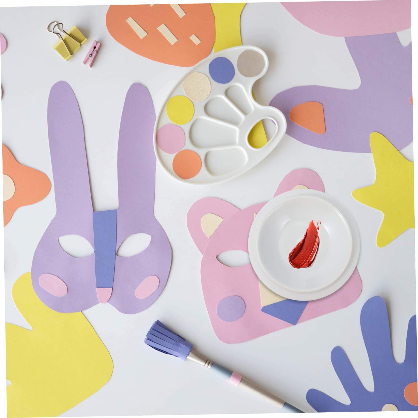 NUOBESTY Paletas de Pintura de Cerámica con Tapa, Paleta Multicapa para Mezclar Colores, Superficie Suave Adecuado para Dibujo y Caligrafía Artística